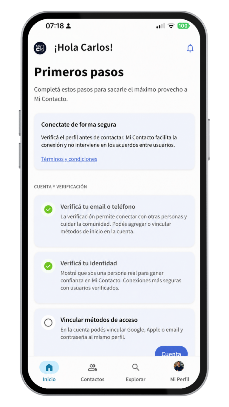 Completá tu perfil con confianza
