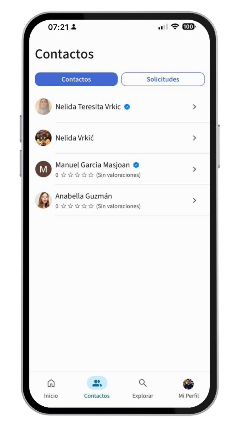 Lista de contactos